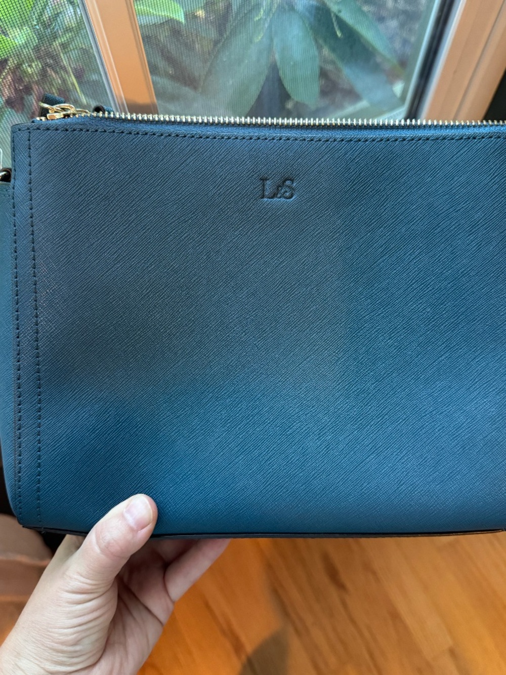 NWT Lo & Sons Pearl Saffiano Leather in Teal, no long strap - Picture 8 of 9
